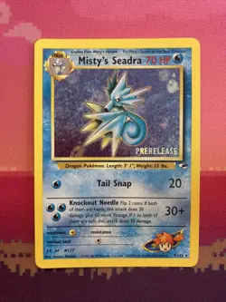 Pokemon Card Misty's Seadra Prerelease Holo Rare 9/132 Near Mint - Image 1
