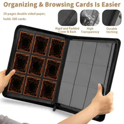 9 Pocket Card Binder | 360 Side Loading | 3D PU Leather Album for TCG & MTG - Image 3