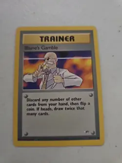 BLAINE'S GAMBLE TRAINER POKEMON TCG GYM HEROES BASE SET LP CARD - Image 1