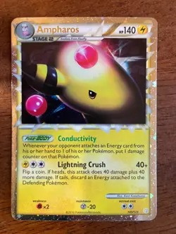 Pokemon Ampharos Prime Ultra Rare Card 105/123 HeartGold SoulSilver LP - Image 1