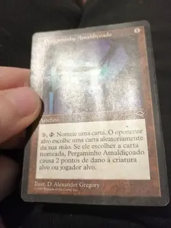 MTG Pergaminho Almadicoado TMP Tempet Rare Portuguese Cursed Scroll - Image 2