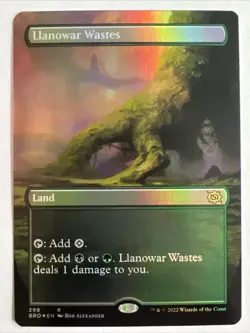 MTG - Llanowar Wastes - 299 - Borderless - The Brothers' War - NM - FOIL - Image 1