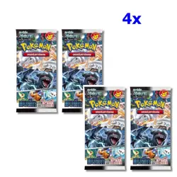4x A Pokemon SCARLET & VIOLET Black Bolt & White Flare SV11ST Pack Sealed New - Image 1