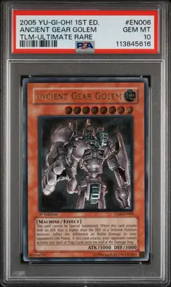 YUGIOH PSA 10 Ancient Gear Golem TLM-EN006 Ultimate Rare 1st Edition *5616 - Image 1