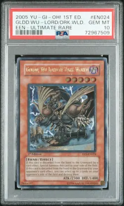 Yugioh PSA 10 Goldd, Wu-Lord of Dark World EEN-EN024 Ultimate Rare 1st Edition - Image 1