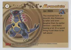 Armaldo Topps Pokemon Advanced #13 2003 - Image 2