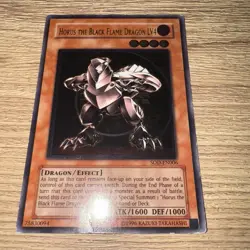 YUGIOH HORUS THE BLACK FLAME DRAGON LV4 ULTIMATE RARE SOD-EN006 1ST ED PLAYED - Image 1