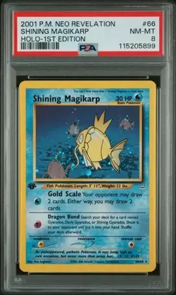 PSA 8 1st Edition Shining Magikarp - 66/64 - Neo Revelation - Pokemon - Image 1