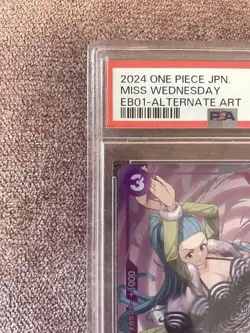 One Piece Card Miss Wednesday SR EB01-034 Parallel PSA10 Japanese - Image 3