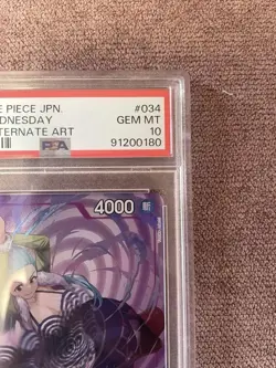 One Piece Card Miss Wednesday SR EB01-034 Parallel PSA10 Japanese - Image 4
