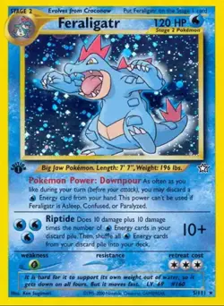 Pokemon TCG Feraligatr Neo Genesis Holo Rare Card 5/111 - NM Condition WOTC - Image 1