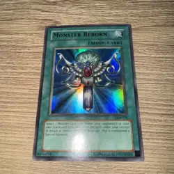 YUGIOH Ultra Rare Monster Reborn LOB-118 PLAYED - Image 1