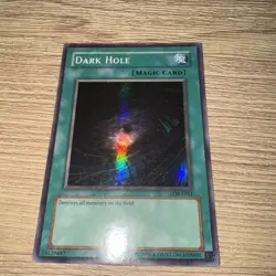 YUGIOH DARK HOLE SUPER RARE EXCELLENT LOB-E041 ORIGINAL PRINT - Image 1