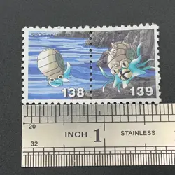 Omanyte Omastar Pokemon Stamp Card Shogakukan Nintendo Japanese TCG S119-17 - Image 2