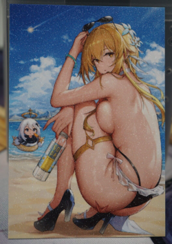 Lumine Traveler Genshin Impact Sexy Bikini Waifu Textured Custom Card - Image 1