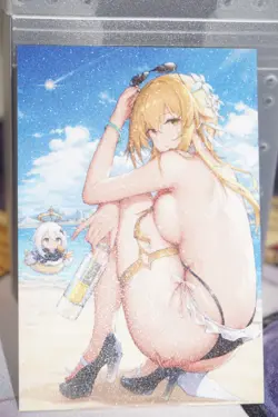 Lumine Traveler Genshin Impact Sexy Bikini Waifu Textured Custom Card - Image 2