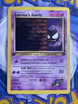 Pokemon Card Sabrina's Gastly Gym Challenge 1st Edition Common 96/132 Near Mint - Image 1
