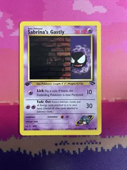 Pokemon Card Sabrina's Gastly Gym Challenge 1st Edition Common 96/132 Near Mint - Image 1