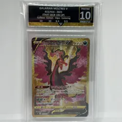 Get Graded 10 Galarian Moltres V UR 422/414 Start Deck Pokemon Card Japanese - Image 1
