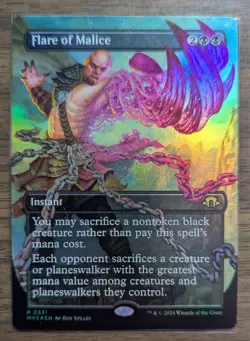 MTG Flare of Malice Borderless Foil from Modern Horizons 3 NM - Image 1