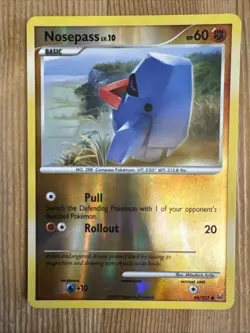 Nosepass - 84/127 - Common - Reverse Holo NM, English Pokemon Platinum - Image 1