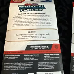 Pokemon Temporal Forces Checklane Blister Set 2 Booster Packs Bellibolt/Carvanha - Image 4