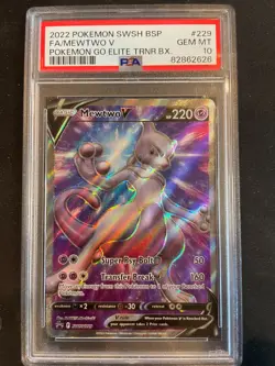PSA 10 2022 Pokemon Away FA Mewtwo V SWSH229 Sword & Shield Black Star Promo - Image 1