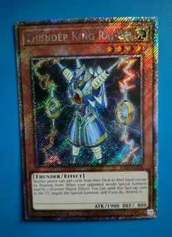 Near Mint Yugioh Thunder King Rai-Oh RA03-EN207 Platinum Secret Rare 1st Edition - Image 1