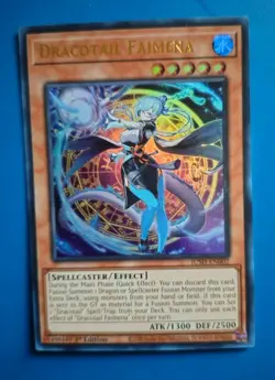 Near Mint Yugioh Dracotail Faimena - JUSH-EN002 - Ultra Rare - 1st Edition - Image 1