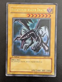Rotaugiger Blauer Drache SDJ-G001 Ultra Rare Deutsch Poor YUGIOH (Misprint) - Image 1