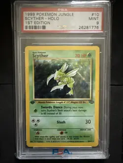 Pokemon Scyther 1st Edition Holo Rare TCG Card Jungle 10/64 PSA 9 - Image 1