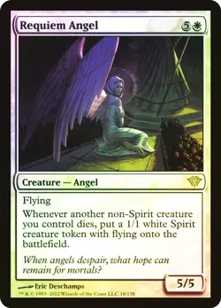 MTG Requiem Angel FOIL LP Dark Ascension DKA English Magic Gathering card - Image 1