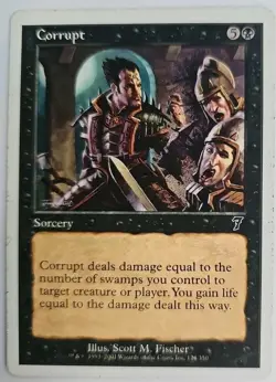 MTG Magic The Gathering Card Corrupt Sorcery Black 7th Edition - Image 1