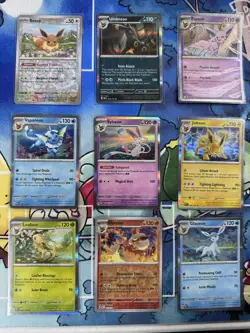 Pokemon Reg Eevee & H/RH Eevee Evolution Lot of 9 Prismatic Evolutions Card Set - Image 1