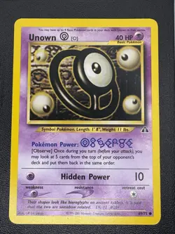 Unown O 69/75 Neo Discovery Common Card Vintage Pokemon TCG MP - Image 1