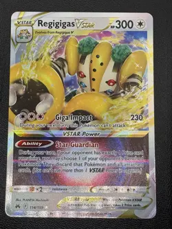 Regigigas Vstar 114/159 Crown Zenith Ultra Rare Holo Card Pokemon TCG NM - Image 1