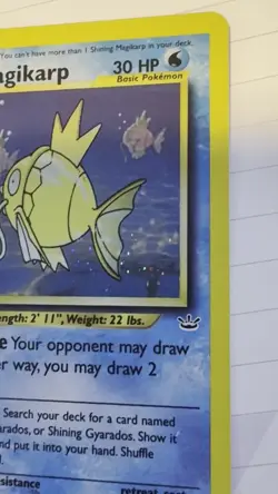 Pokemon TCG Shining Magikarp Neo Revelation Holo Card 66/64 Near Mint Condition! - Image 2