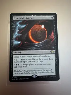 Insatiable Avarice OTJ 091 Rare Outlaws of Thunder Junction NM MTG - Image 1