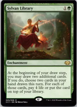 Sylvan Library 5 Commander Collection: Green Near Mint MTG - Image 1