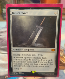 0255 Buster Sword Final Fantasy NM Card MTG Mythic Rare Equipment Artifact FIN - Image 1