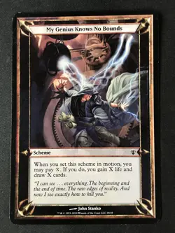 MTG Archenemy #28 My Genius Knows No Bounds (Oversize) 3.5x5" MP - Image 1