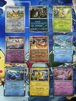 Pokemon TCG Reg Eevee & H/RH Eevee Evolution Lot of 9 Prismatic Evolutions Cards - Image 1