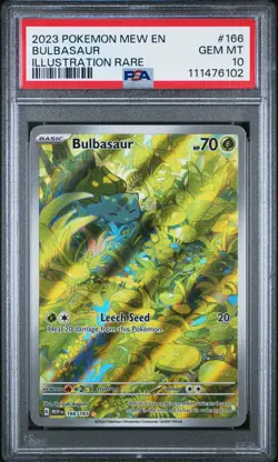 2023 POKEMON MEW EN-151 ILLUSTRATION RARE #166 BULBASAUR PSA 10 - Image 1