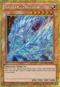 Yugioh Krystal Dragon MVP1-ENGV2 Limited Edition Gold Secret Rare Mint - Image 1
