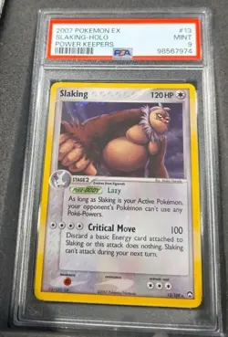POKEMON CARD SLAKING HOLO 13 EX POWER KEEPERS #13 GRADED PSA 9 MINT HOLO FOIL - Image 1