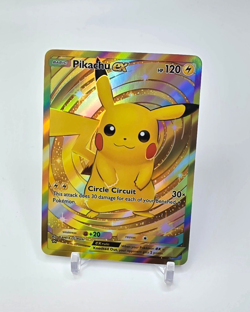 Custom Gold Holo Pikachu Pokemon Card Pikachu EX READ DESCRIPTION BELOW - Image 1