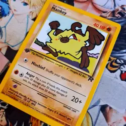 Mankey 1 Edition Pokemon Card 🇬🇧 Nm Team Rocket Pokemon 2000 Card Og Menki - Image 3