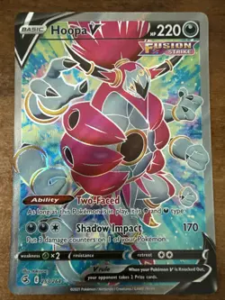 Pokemon TCG Fusion Strike Hoopa v Full Art Holo Ultra Rare Card 253/264 - Image 1