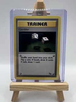 Trainer Gambler 60/62 Fossil Set Uncommon Pokemon Card Unlimited 1999 - Image 1