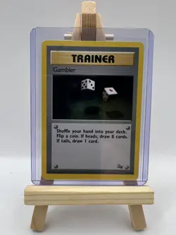 Trainer Gambler 60/62 Fossil Set Uncommon Pokemon Card Unlimited 1999 - Image 1